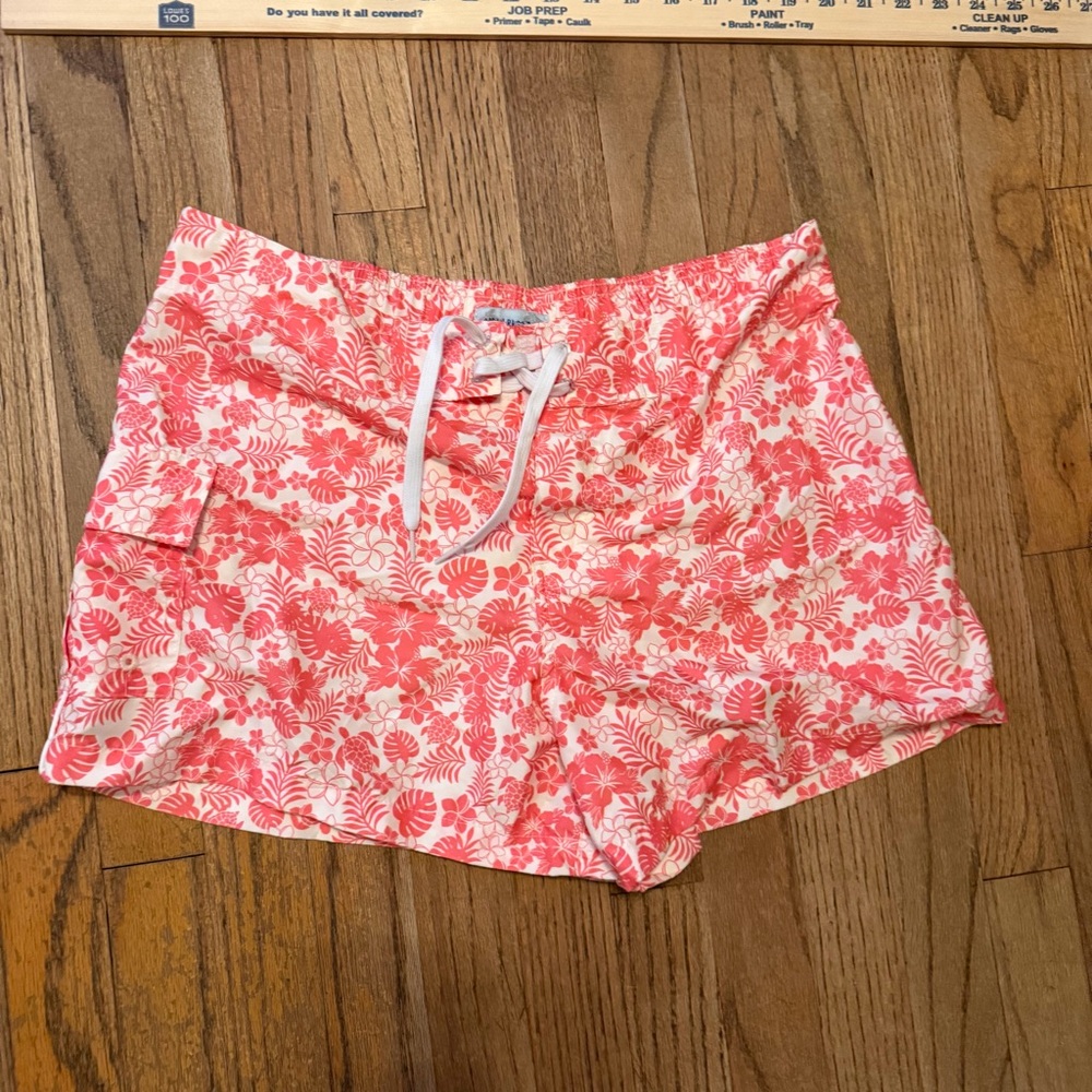 Women’s Pink Floral Drawstring Bermuda Shorts